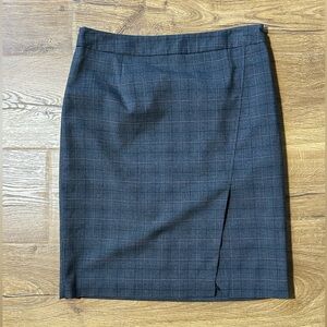 Laundry By Shelli Segal Charcoal Plaid Pencil Skirt Size 2